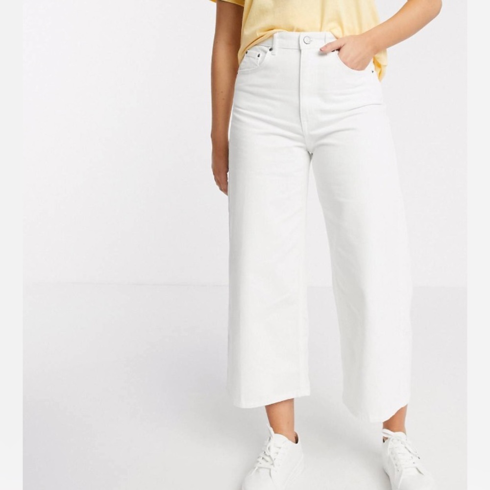Pull&Bear White Wide Leg Jeans
